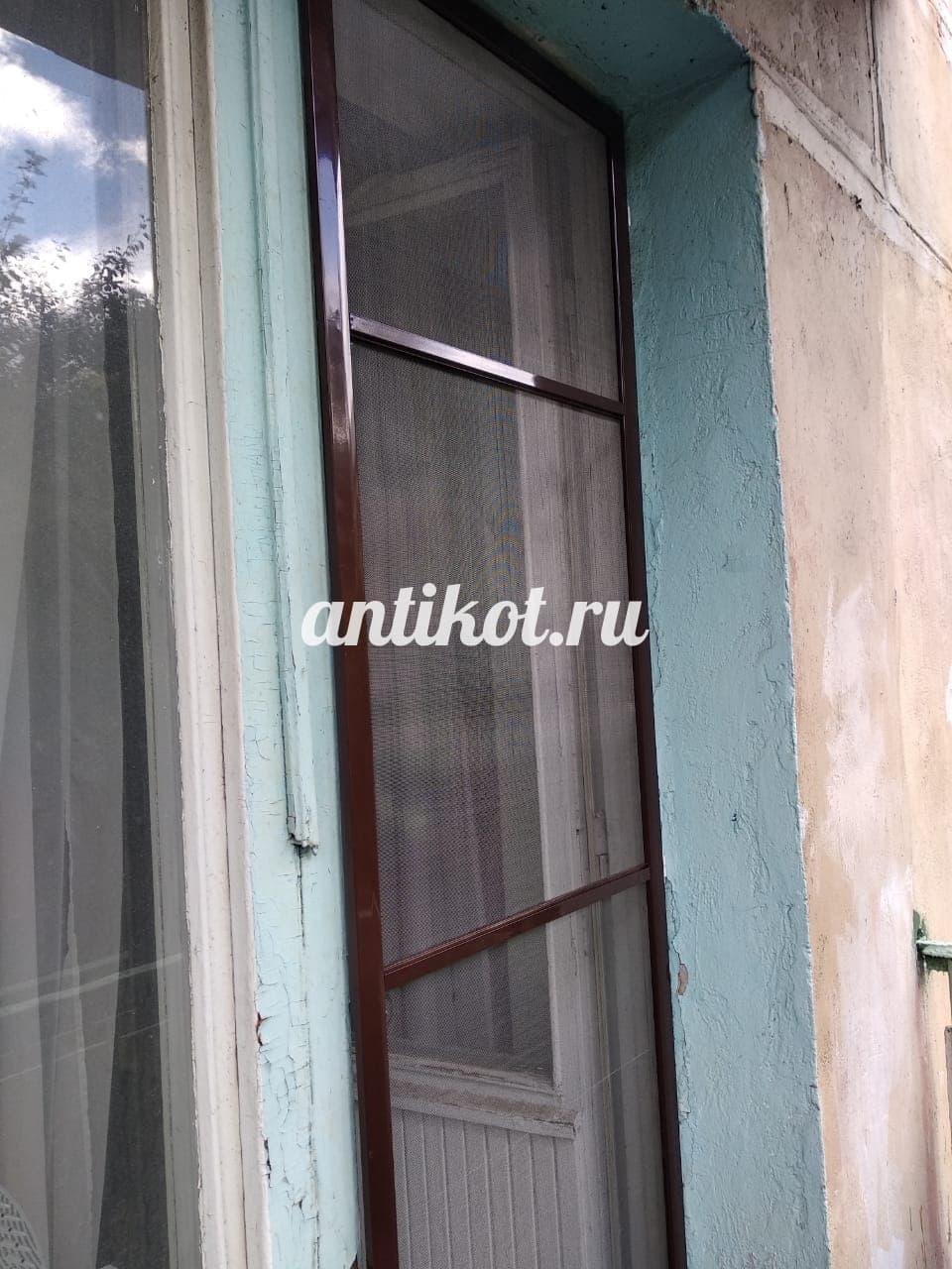 Коричневая дверь Antikot.ru - москитная